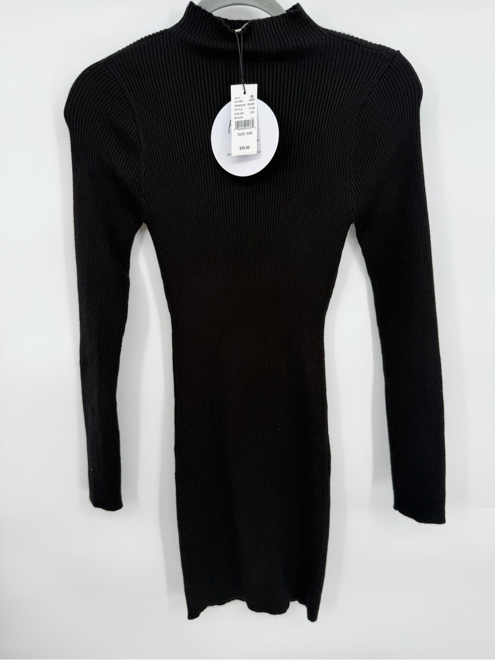 Princess Polly Black Ribbed Knit Dress
